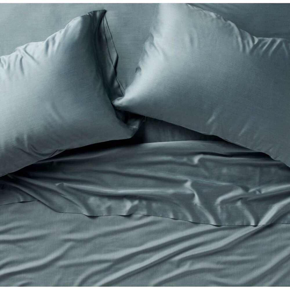King 400 Thread Count Rayon from Bamboo Sheet Set Light Teal Blue NEW